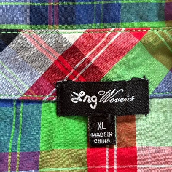 LRG Lifted Research Group Wovens Mens Shirt XL Western Plaid Pearl Snap 19093 - Picture 3 of 10